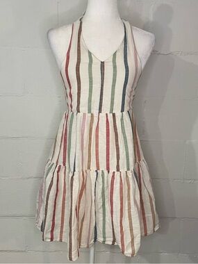 American Eagle Outfitters Multicolor Striped Halter Mini Dress